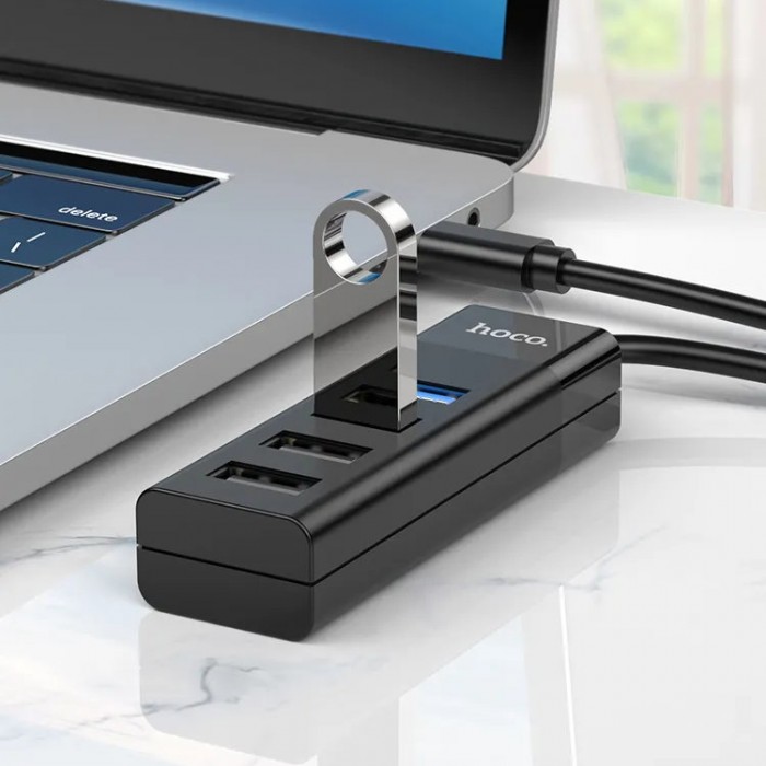 Hoco HB25 Easy mix USB-C HUB 4-in-1 (1*USB 3.0, 3*USB 2.0) Адаптер
