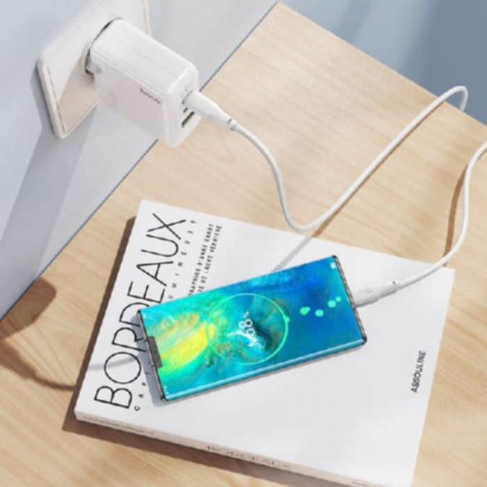 Hoco C115A USB + 2*USB Type C 2PD+QC3.0 65W (65 Вт) Сетевое зарядное устройство