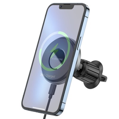Borofone BH202 Seaside magnetic wireless charger Беспроводное зарядное устройство-автодержатель с поддержкой MagSafe