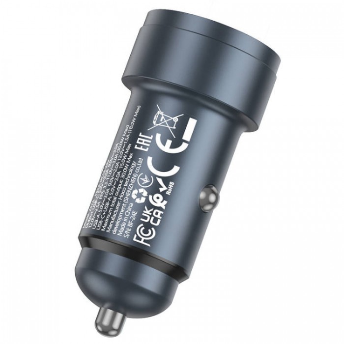 Hoco Z57A Glorious USB-C - USB 30W + Cable USB-C - USB-C Автомобильное зарядное устройство и кабель USB-C