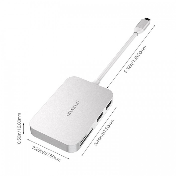 Dodocool DC49 USB-C HUB 6-in-1 (USB, SD, TF) Адаптер