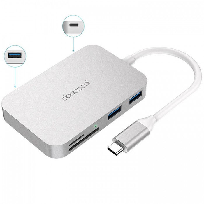 Dodocool DC49 USB-C HUB 6-in-1 (USB, SD, TF) Адаптер