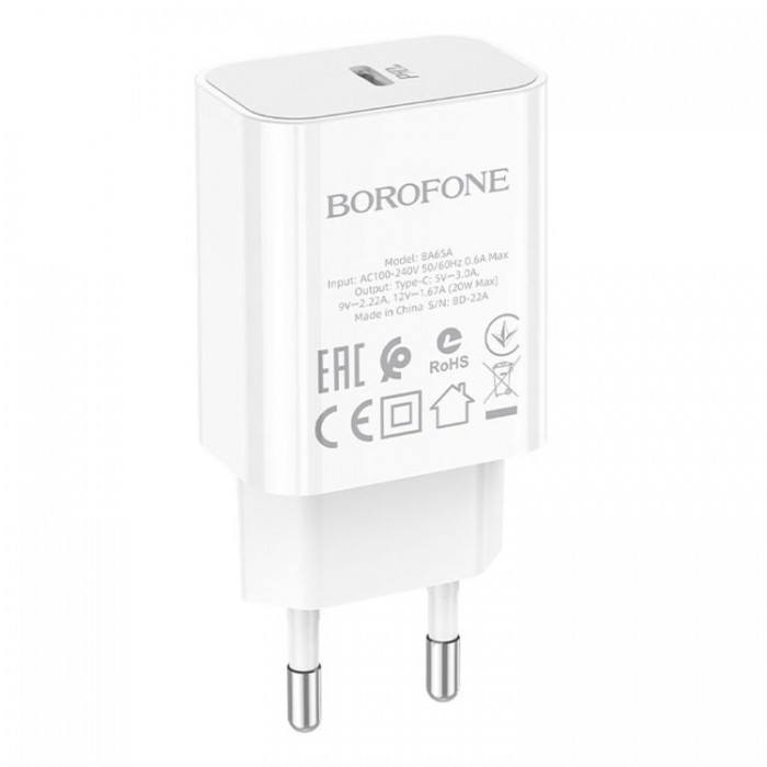 Borofone BA65A PD3.0 Type-C (20 Вт) Сетевое зарядное устройство