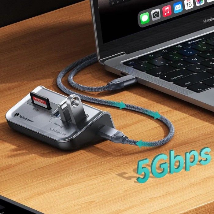 Yottamaster GA13ATS USB-C HUB 6-in-1 (3*USB 3.0, 1*USB-C, 1*SD/TF) Адаптер