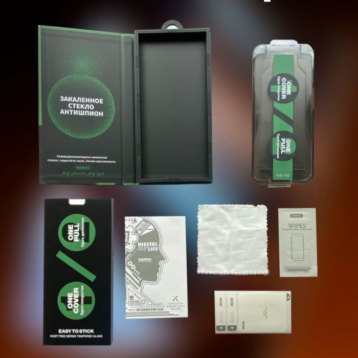 Remax Glass ES-02 Easy to Stick Anti-SPY Защитное стекло антишпион для iPhone 17 Pro