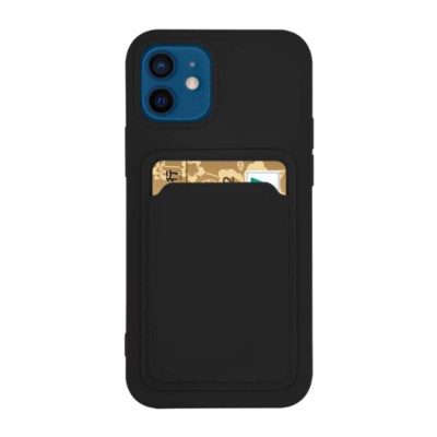 Silicone Black Card Holder Series Чехол для iPhone 14 Pro Max