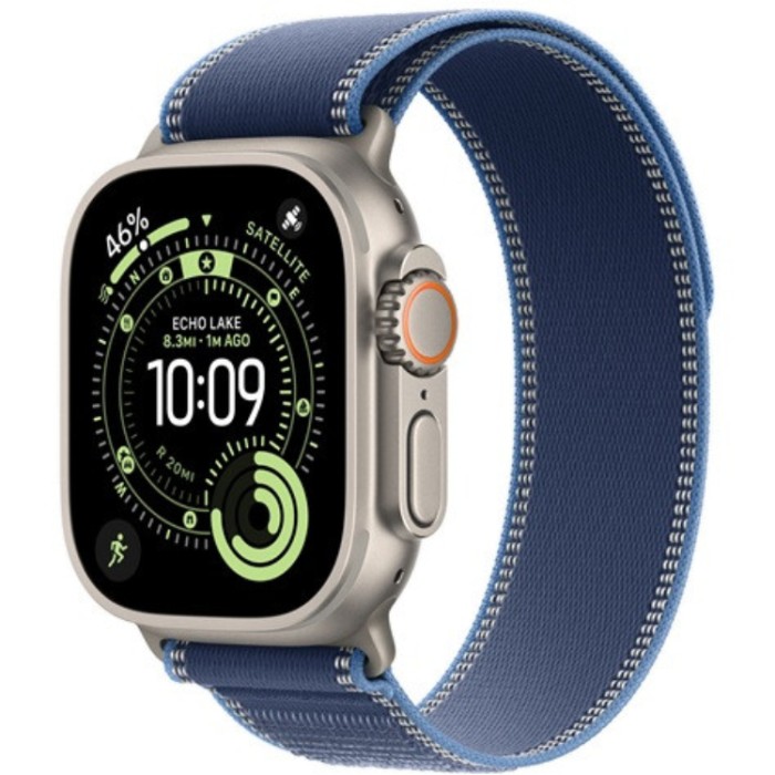 Apple Watch Ultra 3, 49 мм, GPS + Cellular (MEWM4) Умные часы корпус из Натурального титана, ремешок Alpine размер M светло-голубого