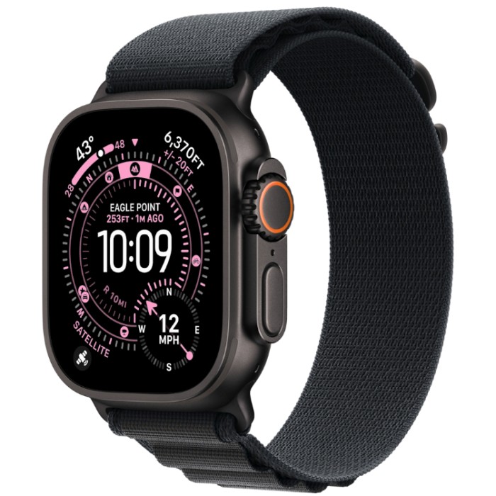 Apple Watch Ultra 3, 49 мм, GPS + Cellular (MEWK4) Умные часы корпус из Натурального титана, ремешок Alpine размер S светло-голубого