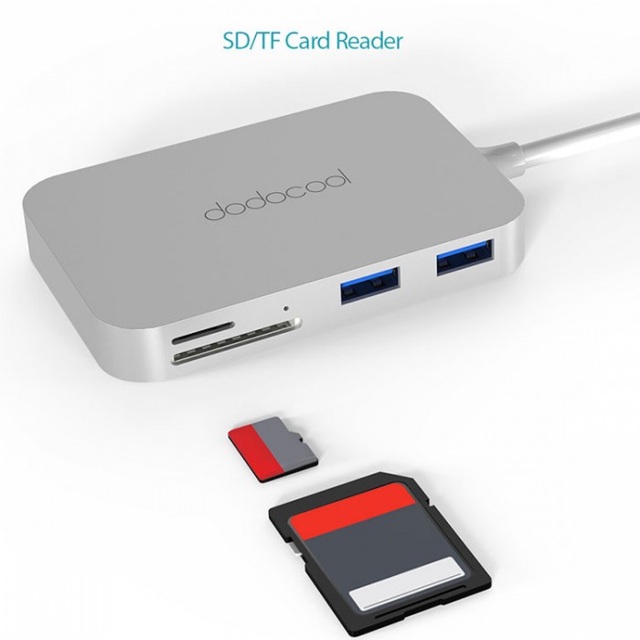 Dodocool DC30 USB-C HUB 7-in-1 (HDMI, USB, SD, TF) Адаптер