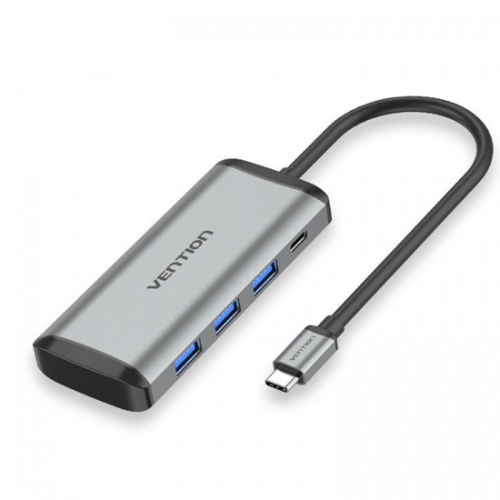 Vention USB-C Docking Station 6-in-1 (3*USB 3.0, TF, SD, PD) Адаптер