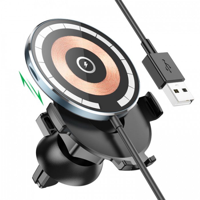 Hoco CW42 Discovery Edition Magnetic Car Wireless Charger Беспроводное зарядное устройство-автодержатель с поддержкой MagSafe