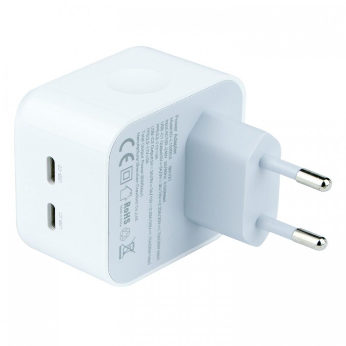 XO L102 35Вт 2 USB Type-C (35 Вт) Сетевое зарядное устройство