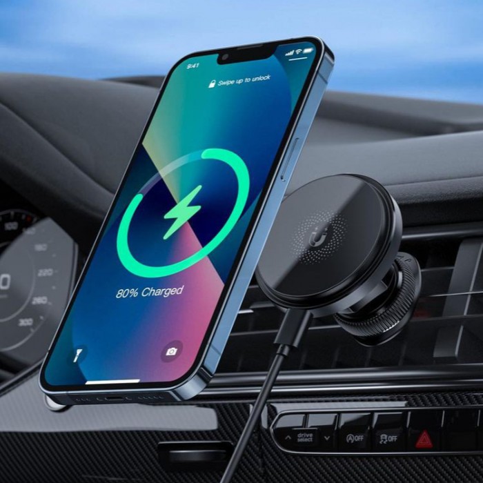 XO CX015 Magnetic Car Air Outlet Wireless Charging Беспроводное зарядное устройство-автодержатель с поддержкой MagSafe