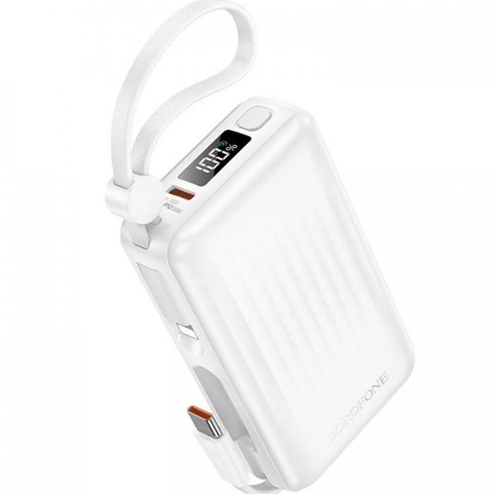 Borofone BJ70 Built-In Cables Palm Size Power Bank USB-C/Lightning (10 000 мАч) Внешний аккумулятор