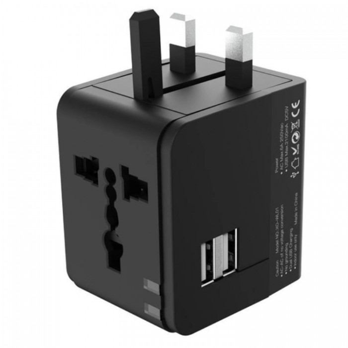 XO WL01 (UK, EU, US) 2USB 6A Универсальное сетевое зарядное устройство