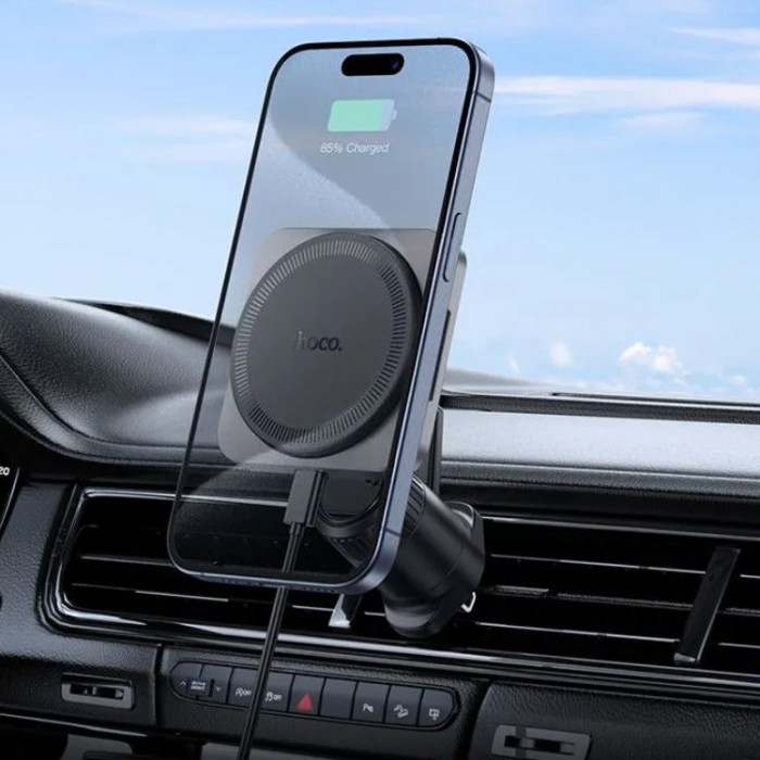 Hoco HW15 Speed MagSafe wireless charging Беспроводное зарядное устройство-автодержатель с поддержкой MagSafe 