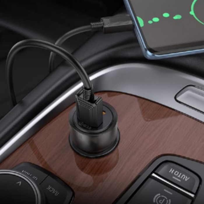 Hoco Z52 Spacious USB+Type-C QC 3.0+PD 38W Автомобильное зарядное устройство