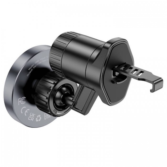 Hoco HW6 Vision metal magnetic wireless fast charging car holder Беспроводное зарядное устройство-автодержатель с поддержкой MagSafe