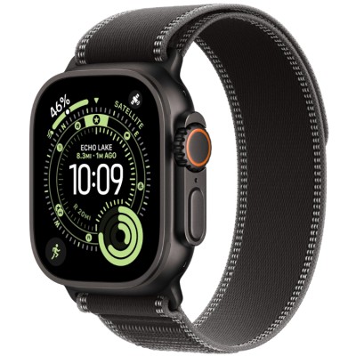 Apple Watch Ultra 3, 49 мм, GPS + Cellular, корпус из Черного титана, ремешок Trail Loop S/M черного цвета