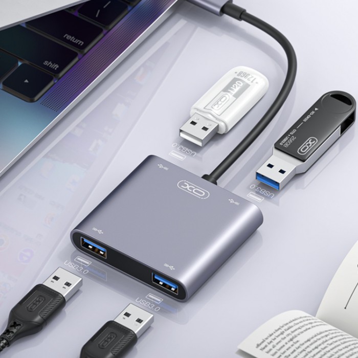 XO HUB012B USB-C HUB 4-in-1 (4*USB 3.0) Адаптер