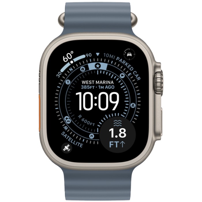 Apple Watch Ultra 3, 49 мм, GPS + Cellular (MEWP4) Умные часы корпус из Черного титана, ремешок Alpine размер L светло-голубого