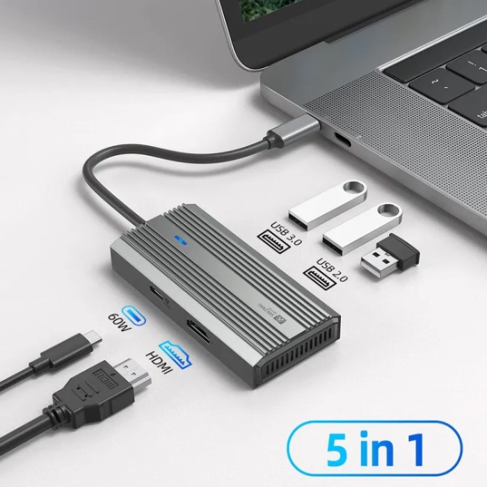 Sanzang SZPW-5P USB-C HUB 5-in-1 (HDMI, USB-A 2.0*2, USB-A 3.0, PD) Адаптер