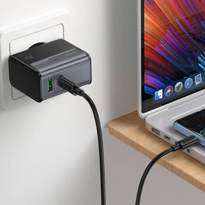 Hoco CS74A Star Speed PD45W+QC3.0 USB-A + USB-C (45 Вт) Сетевое зарядное устройство