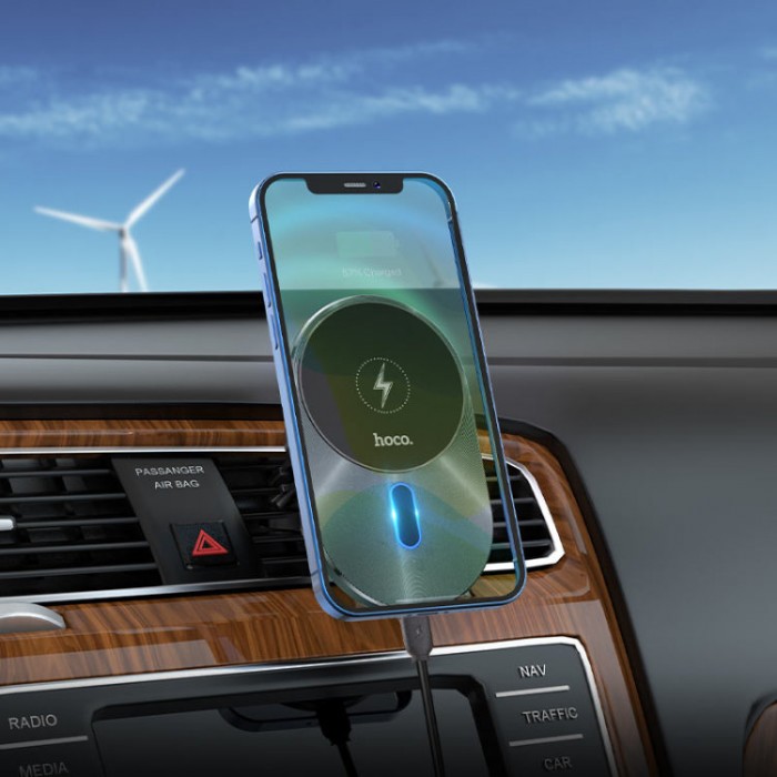 Hoco CA91 Magic Car Wireless Charger Беспроводное зарядное устройство-автодержатель с поддержкой MagSafe