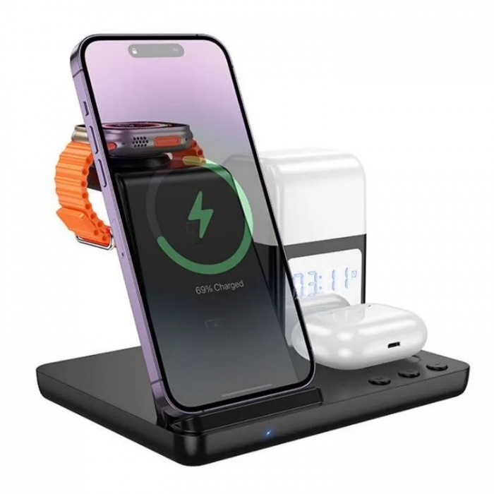 HOCO CQ9 Crown 3-in-1 night light Беспроводное зарядное устройство