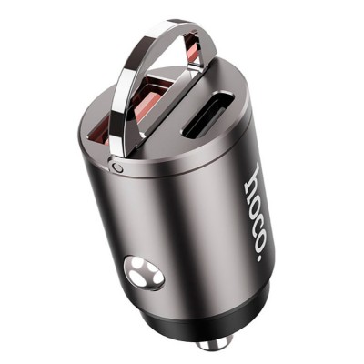 Hoco DZ1 Plus Super Mini QC3.0+/PD 30Вт (USB-C+USB) Автомобильное зарядное устройство