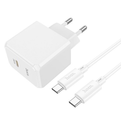 Hoco CS13A USB Type-C PD 20W + QC 3.0 + Кабель Type-c-Type-c (20 Вт) Сетевое зарядное устройство
