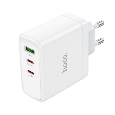 Hoco N30 USB + 2* USB Type C 2PD+QC3.0 GaN 65W (65 Вт) Сетевое зарядное устройство