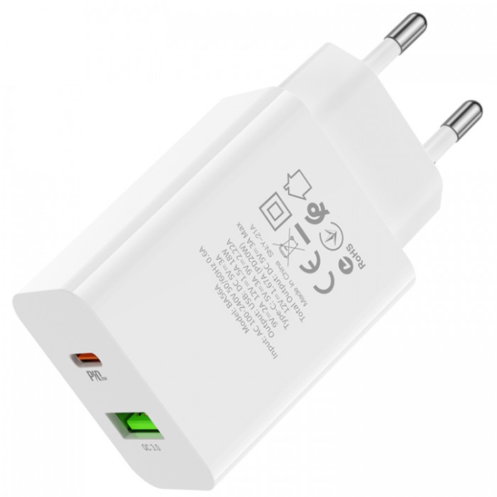 Borofone BA56A Lavida USB+Type-C (20 Вт) Сетевое зарядное устройство